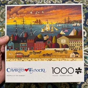 Buffalo Charles Wysocki 'Hoopla At The Harbor' 1000 Pc Jigsaw Puzzle COMPLETE